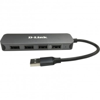 Компактный концентратор D-LINK DUB-H4/B/D1A с 4 портами USB 2.0