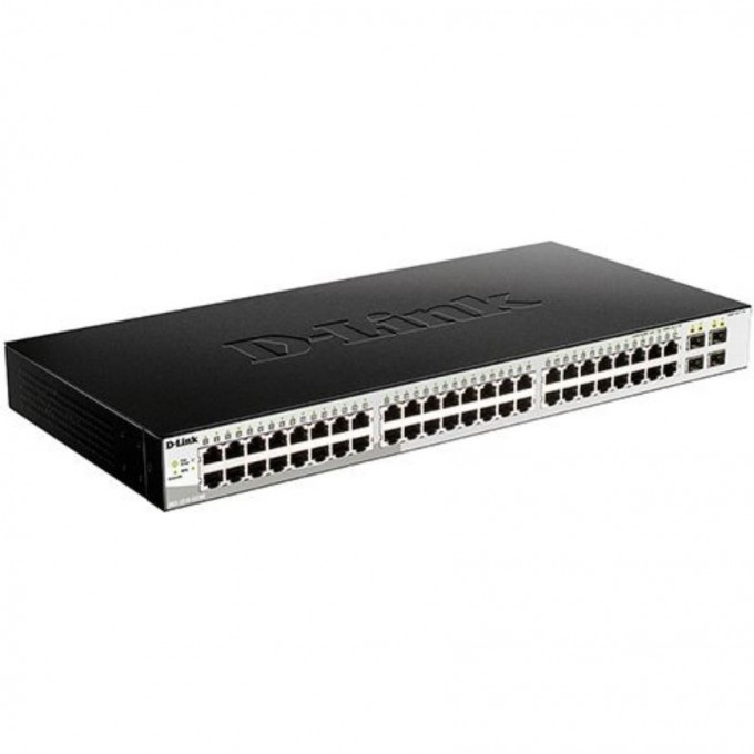 Управляемый L2 коммутатор D-LINK 48x1000Base-T, 4x1000Base-X SFP, AC 220В/DC 12В(с возможностью мониторинга статуса питания коммутатора) DGS-1210-52/ME/B2A